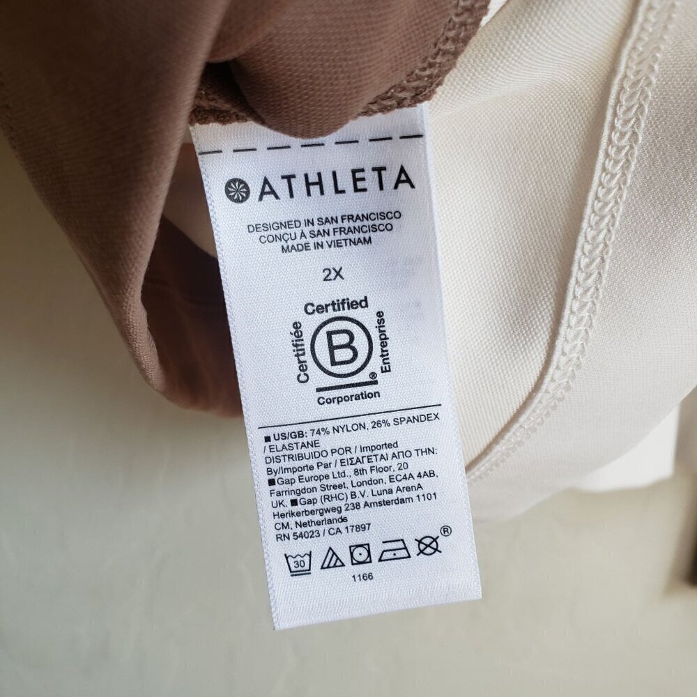 Athleta Brown and White Layered-Look Sweatshirt - Picture 10 of 12